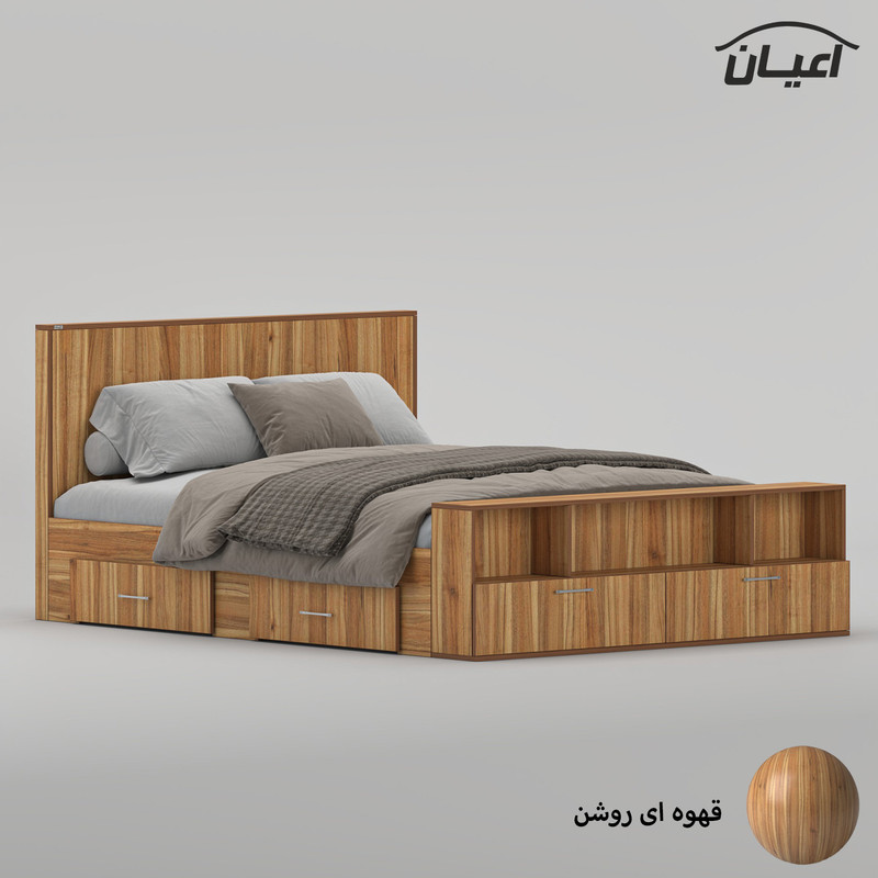 تختخواب ملامینه دو نفره کوچیل مدل KL1021 سایز 160 * 200 سانتیمتر
