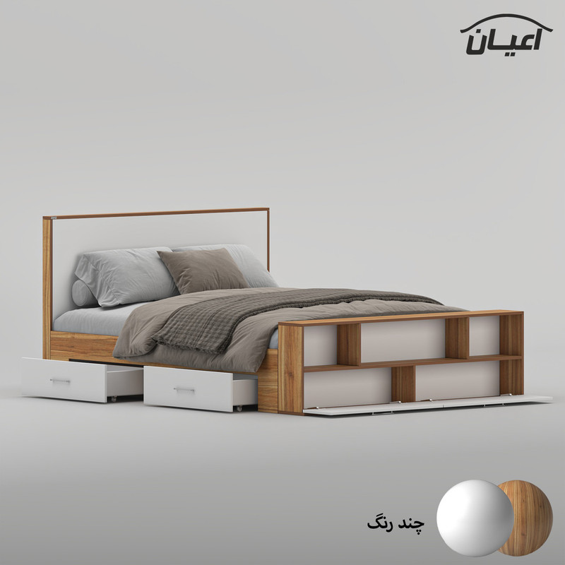 تختخواب ملامینه دو نفره کوچیل مدل KL1021 سایز 160 * 200 سانتیمتر