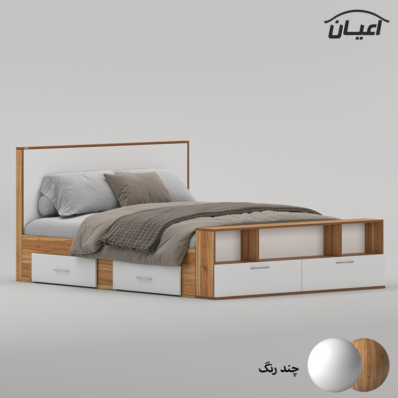 تختخواب ملامینه دو نفره کوچیل مدل KL1021 سایز 160 * 200 سانتیمتر
