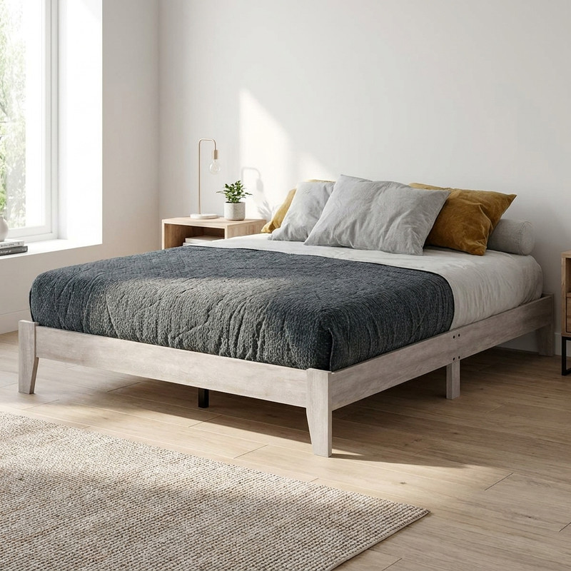 تخت‌خواب ام دی اف دو نفره کوچیل مدل Z127-MDF سایز 165 × 207 سانتی‌متر