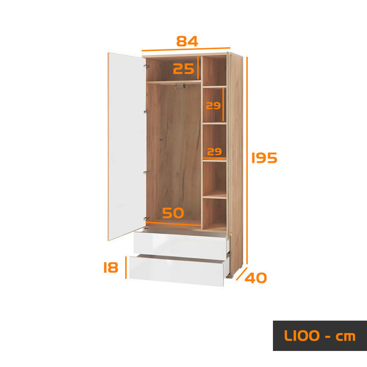 کمد لباس کوچیل مدل L100-MDF طول 84 سانتی متر