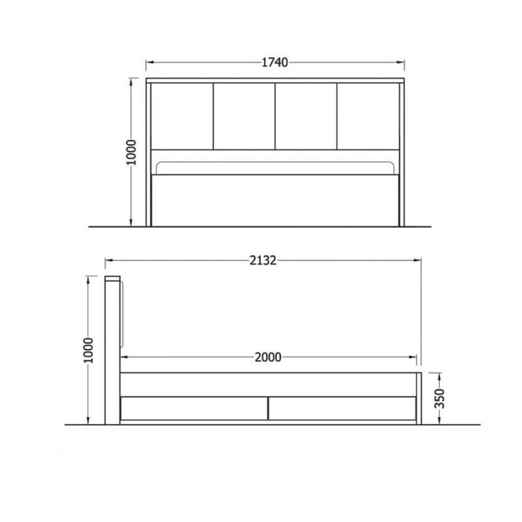 تخت خواب دو نفره کوچیل مدل Z101-MDF سایز 160x200 سانتی متر