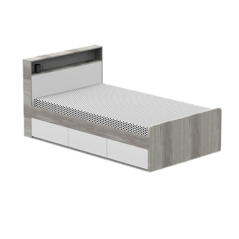 تخت‌خواب ام دی اف یک نفره کوچیل مدل Z117-MDF سایز 126 * 222 سانتی‌متر