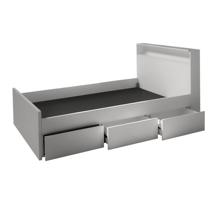 تختخواب ام دی اف یک نفره کوچیل مدل Z117-MDF سایز 126 * 222 سانتیمتر