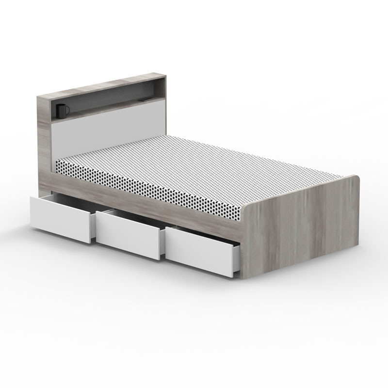تختخواب ام دی اف یک نفره کوچیل مدل Z117-MDF سایز 126 * 222 سانتیمتر